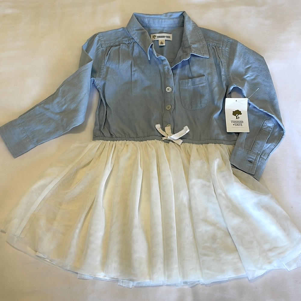 Toddler girl size 2t Tucker +Tate (Nordstrom) button down tutu dress w/tag